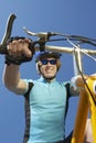 Happy Male Riding Bicycle Royalty Free Stock Photo