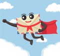 Happy male super letter flying
