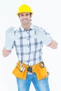 Happy male technician wearing gloves Royalty Free Stock Photo