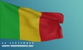 Happy Mali Independence Day September 22th Celebration, Template for Poster, Banner, Advertising, Greeting Card with flag Mali,
