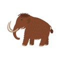 Happy mammoth icon in cartoon style.