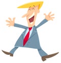 Happy man or businessman cartoon character Royalty Free Stock Photo