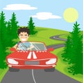 Happy man driving car. Royalty Free Stock Photo