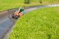 Happy Man Enjoying Alpine Coaster Luge