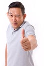 Happy man giving thumb up gesture Royalty Free Stock Photo
