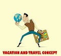 Happy man going to vacation Royalty Free Stock Photo