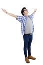 Happy man with hands stretched Royalty Free Stock Photo