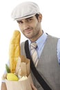 Happy man holding shopping bag Royalty Free Stock Photo