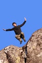 Happy man jumping Royalty Free Stock Photo