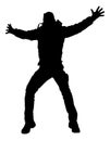 Happy Man jumping silhouette Royalty Free Stock Photo