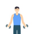 Man with Dumbbells Royalty Free Stock Photo