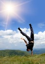 Happy man in mountains Royalty Free Stock Photo