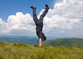 Happy man in mountains Royalty Free Stock Photo