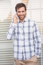 Happy man on a phone call Royalty Free Stock Photo