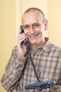 Happy Man on Phone Royalty Free Stock Photo