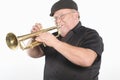 Happy Man Playing Trumpet