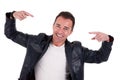 Happy man pointing Royalty Free Stock Photo