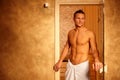 Happy man after sauna Royalty Free Stock Photo