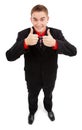 Happy man showing double thumbs up Royalty Free Stock Photo