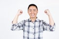 Happy man showing wining gesture Royalty Free Stock Photo