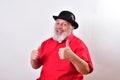 Happy man smiling and giving two thumbs up Royalty Free Stock Photo