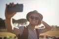 Happy man taking selfie from mobile phone Royalty Free Stock Photo