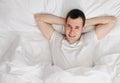 Happy man wakening up Royalty Free Stock Photo