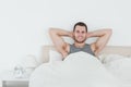 Happy man waking up Royalty Free Stock Photo