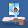 Happy man waking up Royalty Free Stock Photo