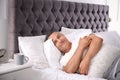 Happy man waking up after sleeping Royalty Free Stock Photo