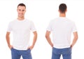 Happy man in white t-shirt Royalty Free Stock Photo