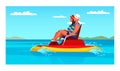 Happy man and woman couple riding foot pedal boat Royalty Free Stock Photo