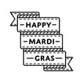 Happy Mardi Gras greeting emblem Royalty Free Stock Photo