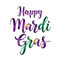 Happy Mardi Gras Hand Lettering Watercolor Royalty Free Stock Photo