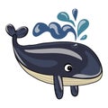 Happy marine whale icon, cartoon style Royalty Free Stock Photo