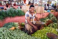 Happy Market Seller Smile and Sell Local Vegetable