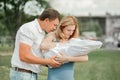 Happy married couple looking at their newborn baby Royalty Free Stock Photo