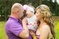 Happy married couple on nature Royalty Free Stock Photo