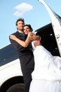 Happy married couple on wedding-day Royalty Free Stock Photo