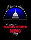 Happy Martin Luther King Day placard, poster or greeting card