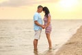 Happy mature couple spending time together on beach Royalty Free Stock Photo