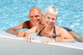 Happy mature couple in the swimming pool Royalty Free Stock Photo