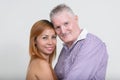 Happy mature multi ethnic couple together and in love Royalty Free Stock Photo