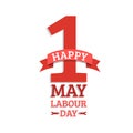 Happy May Day lettering vector background. Labour Day concept with wrenches. International Workers day illustration.