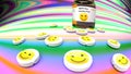 Happy medicine for sadness and nostalgia, psychedelic trippy background in rainbow colors