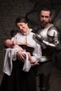 Happy medieval family