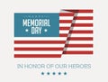 Happy Memorial Day American flag - vector illustration Royalty Free Stock Photo