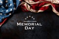 Happy Memorial Day. American flags with the text REMEMBER & HONOR against a black stone texture background. May 25 Royalty Free Stock Photo