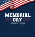 Happy Memorial Day background. National american holiday illustration. Vector Memorial day greeting card Royalty Free Stock Photo