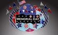 Happy Memorial Day background template. Stars and American flag. Patriotic banner. Vector illustration. Royalty Free Stock Photo